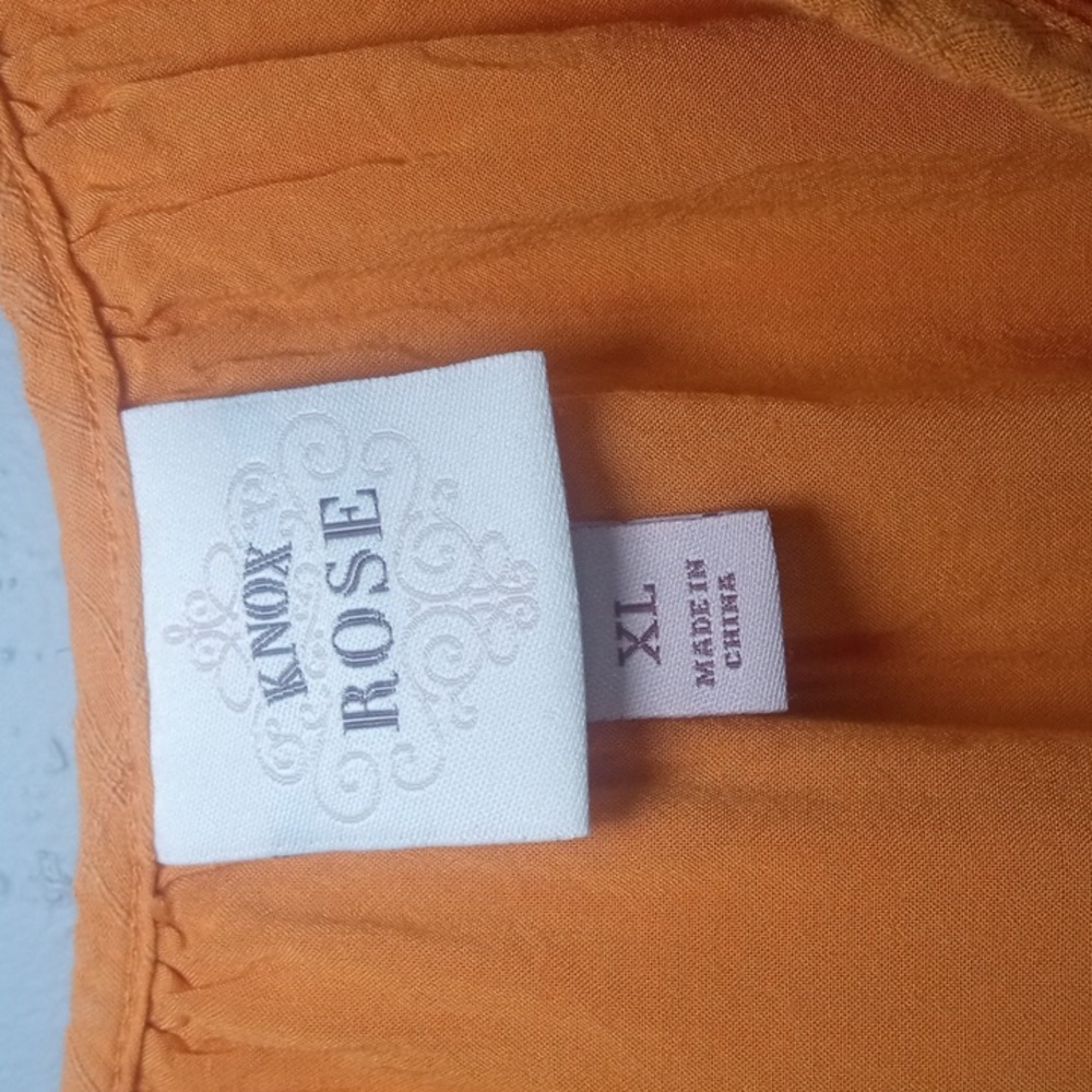Knox Rose Women's Orange V-Neck Midi Dress Size XL - Picture 2 of 9